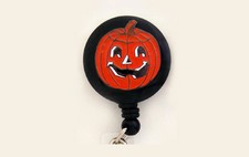 PUMPKIN Retractable Reel ID Card Badge Holder Security Halloween FREE SHIPPING