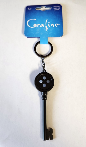 Loungefly Coraline Schlüsselanhänger Metall Keyblade Button Key mit Keyring 2025 Neu