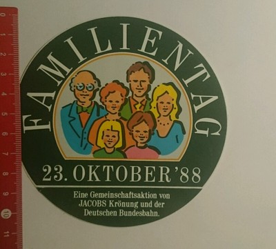 Aufkleber/Sticker: Familientag 88 Jacobs Krönung Deutsche Bundesbahn (28101632)