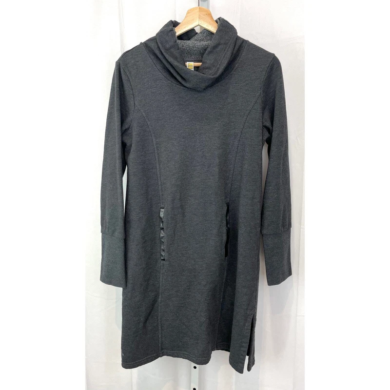 lole cinch cowl turtleneck tunic long sleeve fleece pockets shirt