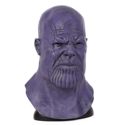 Hot Movie Hero Thanos Upgrades Cosplay Mask Props Latex Full Face Helmet Costume - Picture 3 of 5