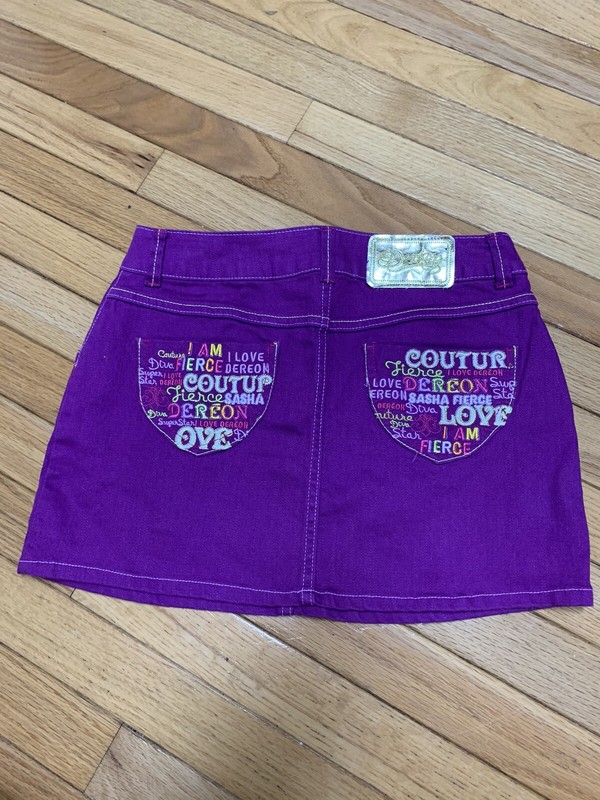 New Girls Mini Skirt Purple House Of Dereon Beyoncé Size 12 Short