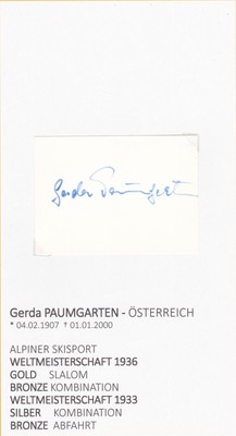 SKI ALPIN: Gerda PAUMGARTEN (+AUT) orig.Autogramm WELTMEISTERIN 1936 ++TOP++