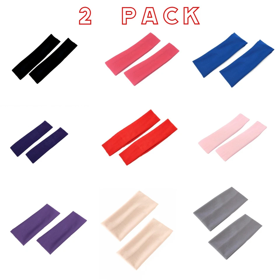Kids headbands Pack of 2 Kylie Headbands Plain Stretchy head band School Unisex