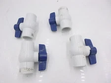 4 Pack Smith Cooper In-line T-Handle PVC Ball Valve 1" Slip