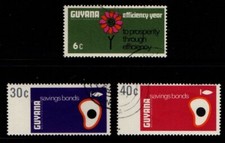 British Guiana Guyana 1968 Savings short set (no 25c) SG465, 467-68 VF Used/CTO