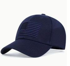 New USA Tactical American Flag US Patch Navy Blue Cap Hat Army Military