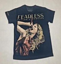 Women Taylor Swift T-Shirt Tee Fearless Taylor's Version  Black Small