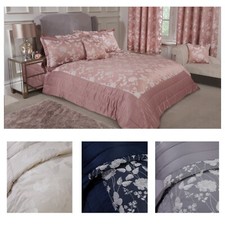 Duvet Set Embellished Jacquard Quilt Cover with Pillow Cases - Butterfly Meadow