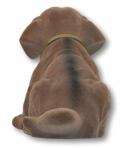 Wackel Dackel Figur Hund Dackel Wackelfigur H 18 cm groß stehend mit Wackelkopf - Bild 4 von 5