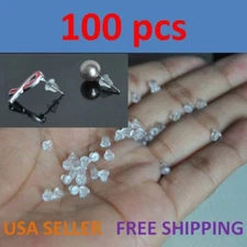 USA 100 Heavy Duty Rubber Earring Backs Sleeves Holders Stoppers Nuts Silicone