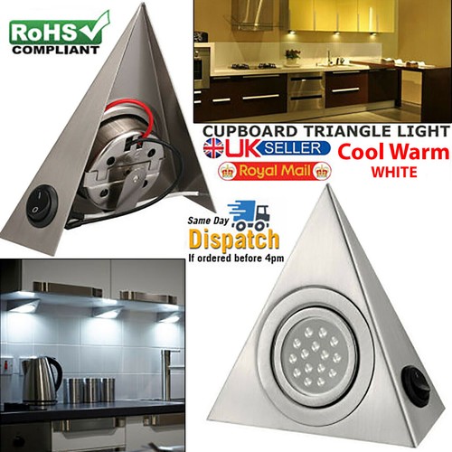 LED MAINS KITCHEN UNDER CABINET CUPBOARD WORKTOP TRIANGLE LIGHT UNIT ...