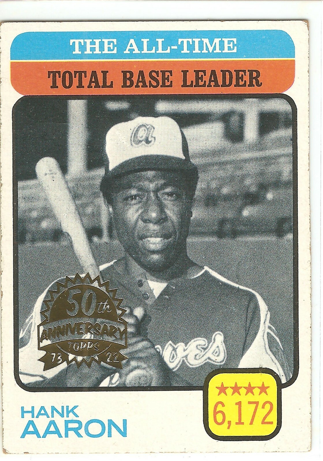 2022 TOPPS HERITAGE HANK AARON STAMPED BUYBACK 50TH ANNIV BASEBALL CARD