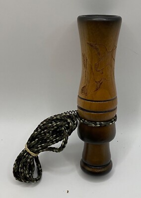 Genuinely Amish Crafted Duck Call with Lanyard - Wooden - New, Unused!