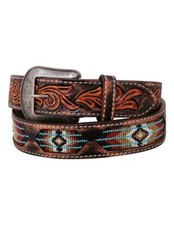 Circle Y Western Belt Southwest Inlay Black Blue Brown Red 2009-BT