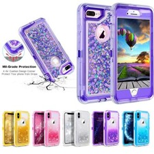 For iPhone Shockproof Heavy Duty Glitter Liquid Case FITS Otterbox Belt Clip