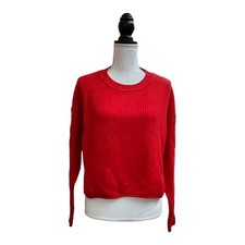 Wild Fable Women's Red Cropped Pullover Knit Sweater L