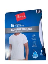 Hanes  Men's COMFORTBLEND  6-Pack T-SHIRTS " TAGLESS  FreshIQ  " 2X 2536P6