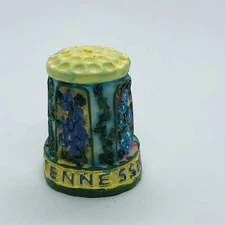 Tennessee Souvenir Colorful 3D Resin Thimble w/ Flowers