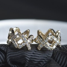 18k yellow gold gp 925 silver earrings simulated diamond huggies kids small size