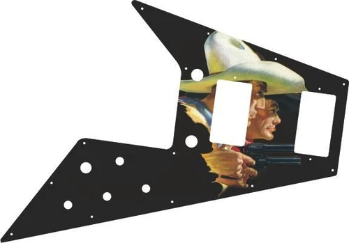 Gibson Flying V Pickguard for '67 Re-Issue Guitar Custom Graphical Smokin Cowboy