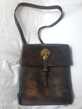 SACOCHE/GIBERNE CUIR SECOND EMPIRE GRENADE LAITON - INFANTERIE- GARDE MILITARIA