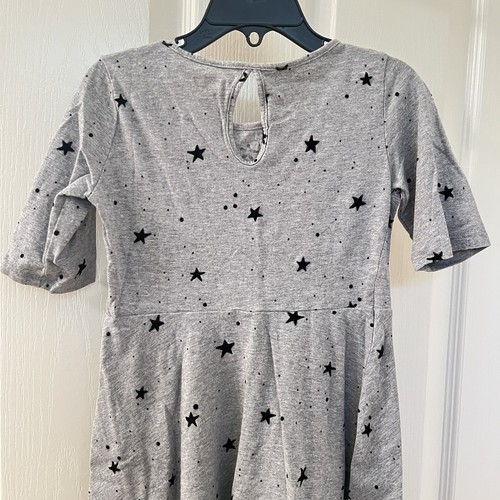 Old Navy Gray Stars Skater Dress 3/4 Sleeve Girls Size XS 5 - Picture 7 of 8