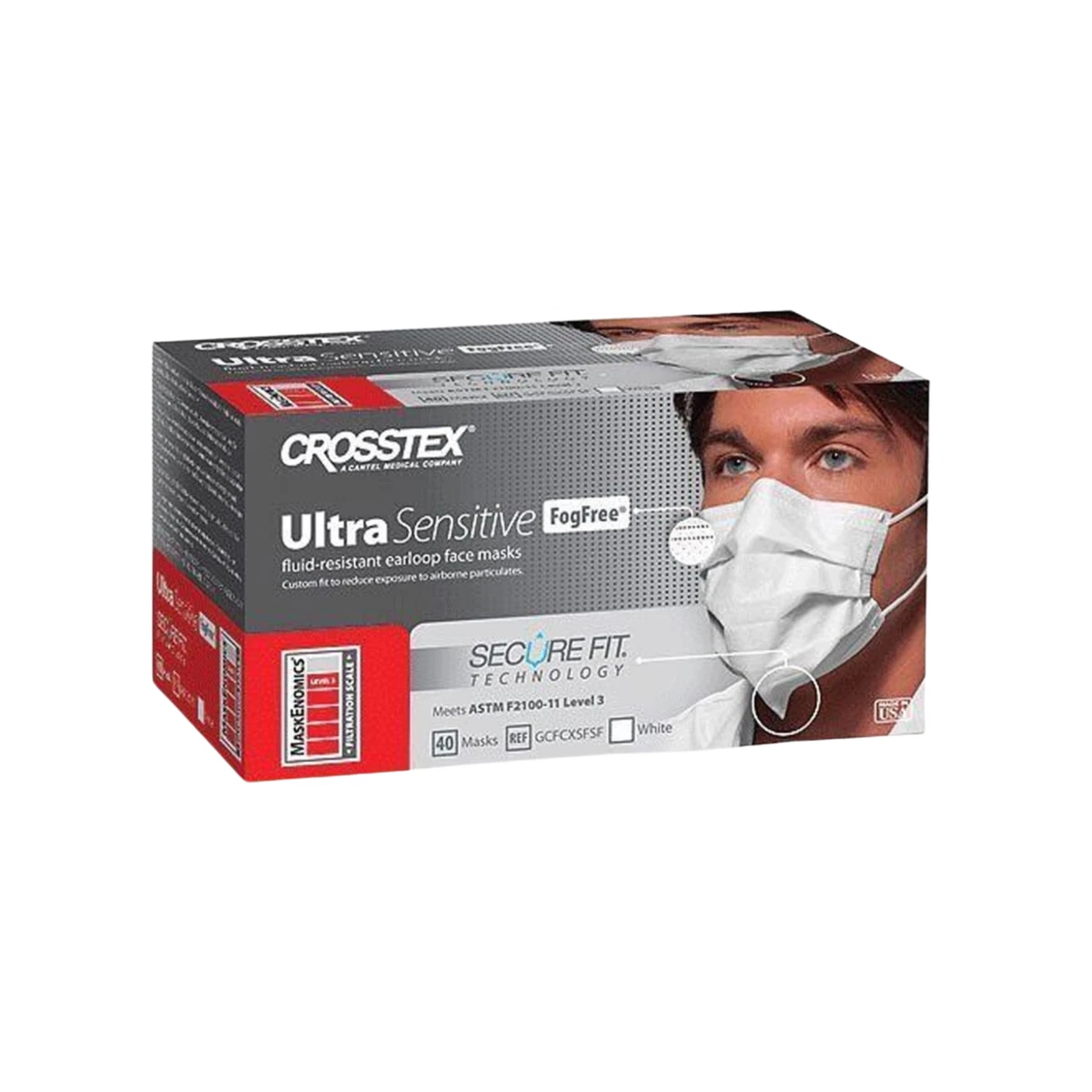 Crosstex GCFCXSFSF Earloop Secure Fit ASTM Level 3 Face Masks White 40/Pk
Opens in a new window or t