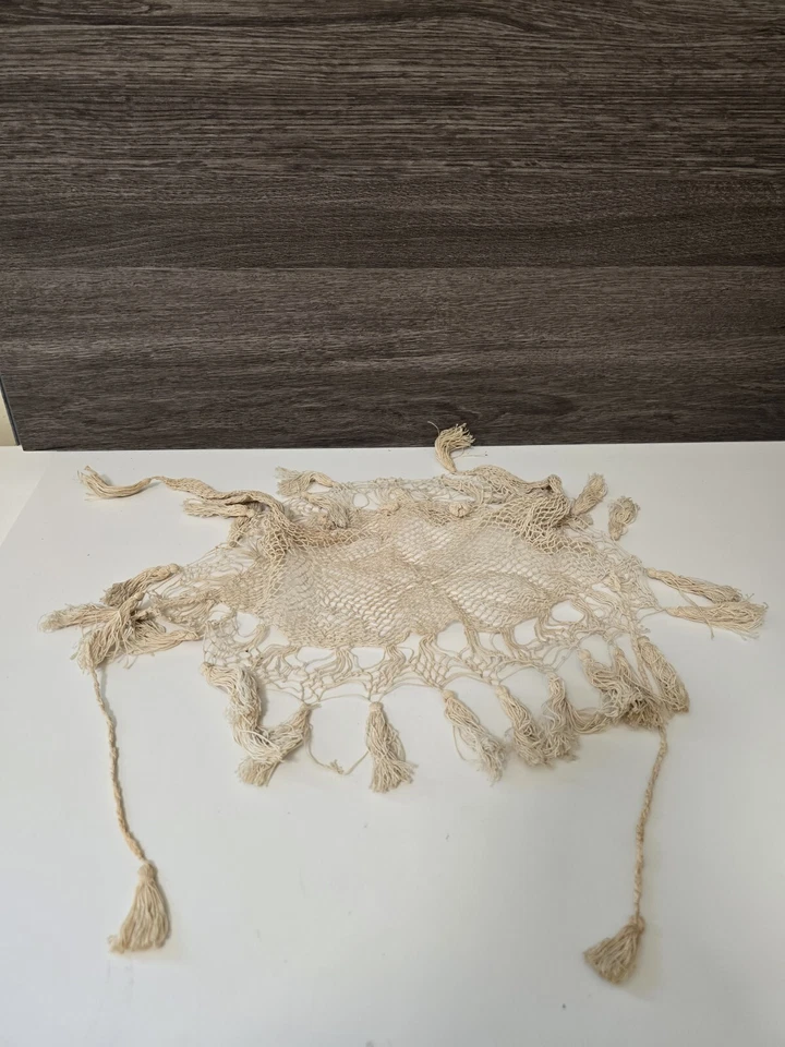 Antiguo gorro mosca caballo con red años 1800 raro ganchillo Foto 3 de 4