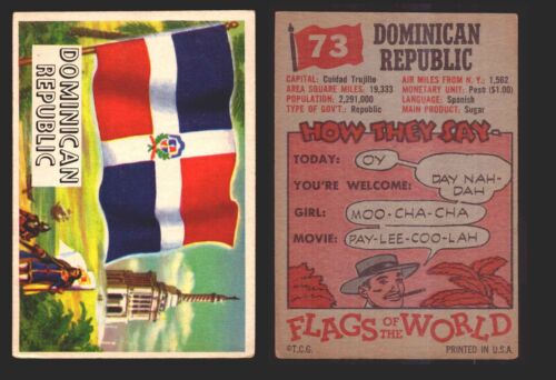 1956 Flaggen der Welt Vintage Sammelkarten Sie wählen Singles #1-#80 Topps - Bild 71 von 75