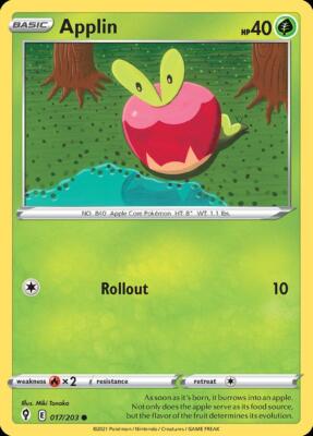 Pokemon Applin (17/236) Evolving Skies NM