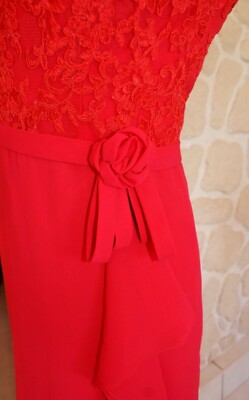 Robe Cocktail Rouge Point Mariage - Taille 46 - Modèle Angella - Neuf Avec étiquettes