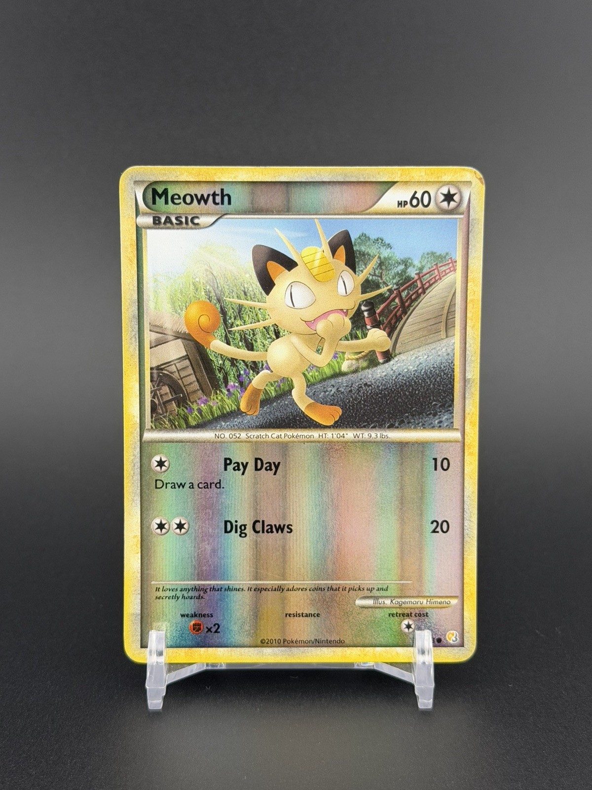 Meowth 75/123 Heartgold & Soulsilver Reverse Holo Common LP