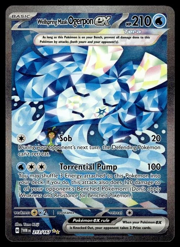 Wellspring Mask Ogerpon ex 213/167 Twilight Masquerade Pokemon NM