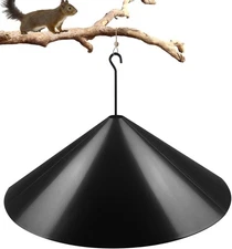 Queension Squirrel Baffle Wrap Guard Around Protects Hanging Bird black 