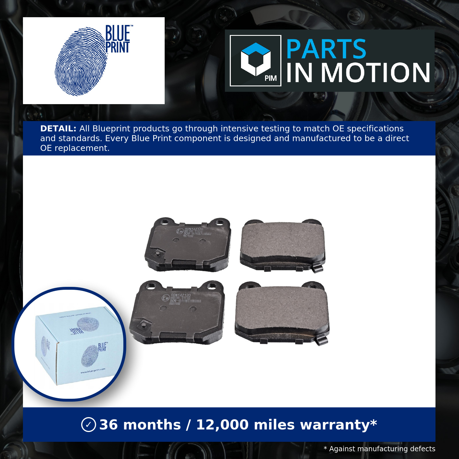 Brake Pads Set fits SUBARU IMPREZA GD, GDB 2.0 Rear 01 to 05 EJ207 Blue Print
