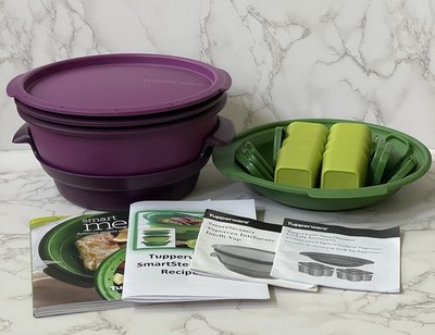 Tupperware Smart Steamer 4 Pc Purple Set Cooking Accessories Green 6912 Recipes