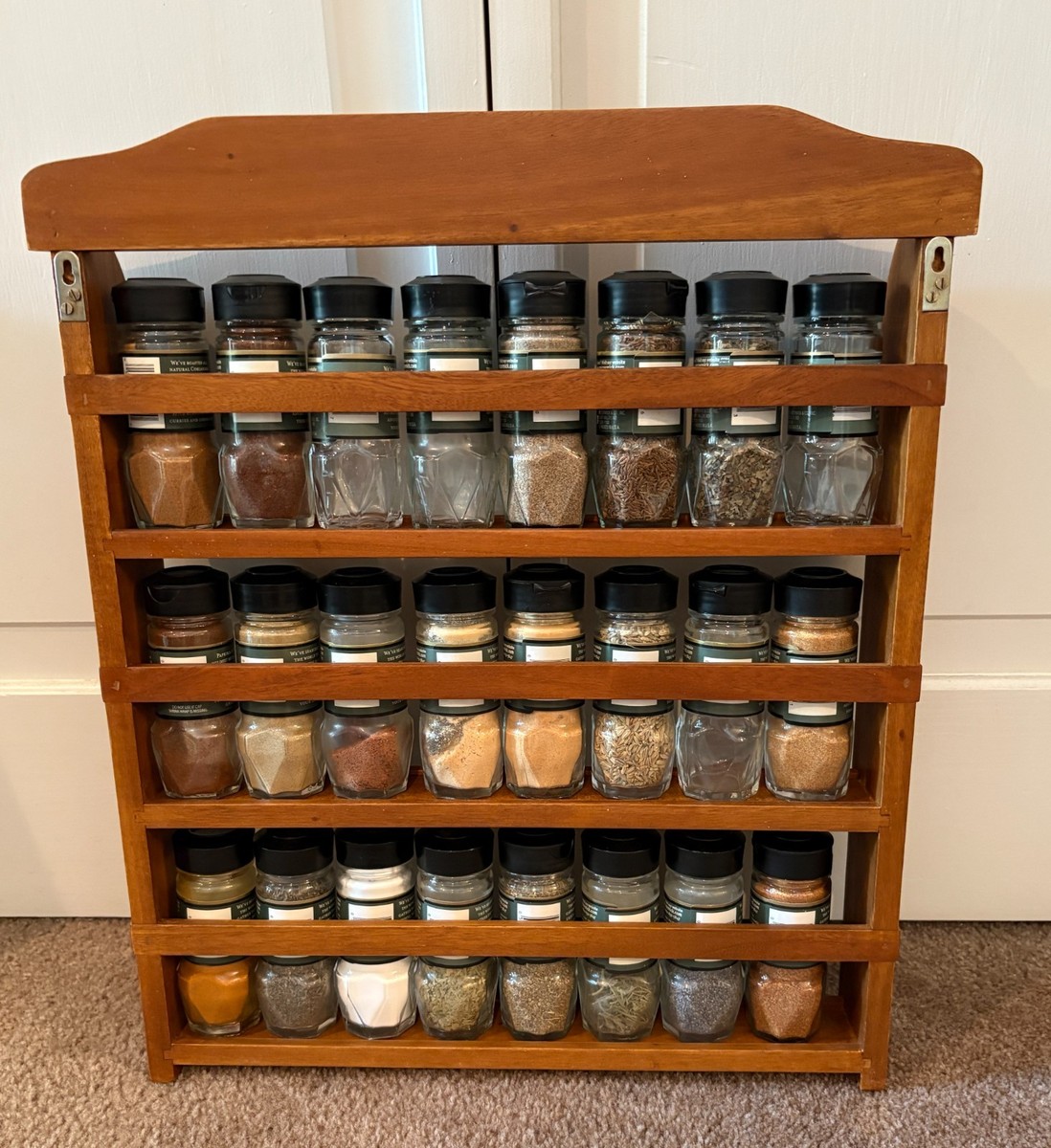 McCormick Wood Tier Spice Rack w/24 BLACK Lid McCormick Gourmet