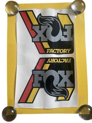 Offizieller Fox Federgabel Aufkleber Factory Fork Decal rot/senf/schwarz Vinyl