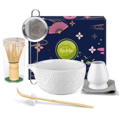 Matcha Whisk Set Matcha Kit - 7 Pcs Japanese Tea Set Includes Matcha Bowl wit...