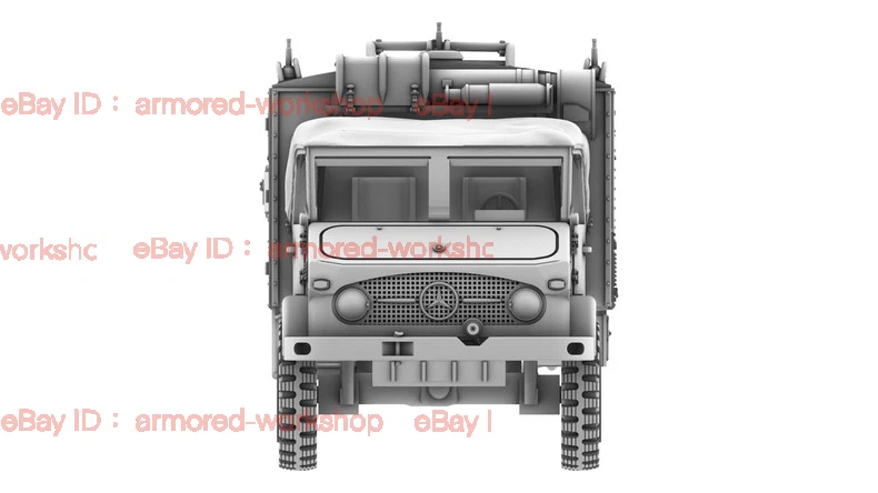 3D Printed 1/72 German Unimog 404 Truck Ambulance Unpainted - Image 2 of 4