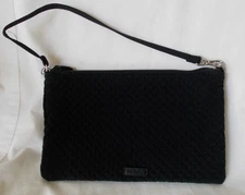 Vera Bradley CLASSIC BLACK RFID 10" Convertible Wristlet NWT
