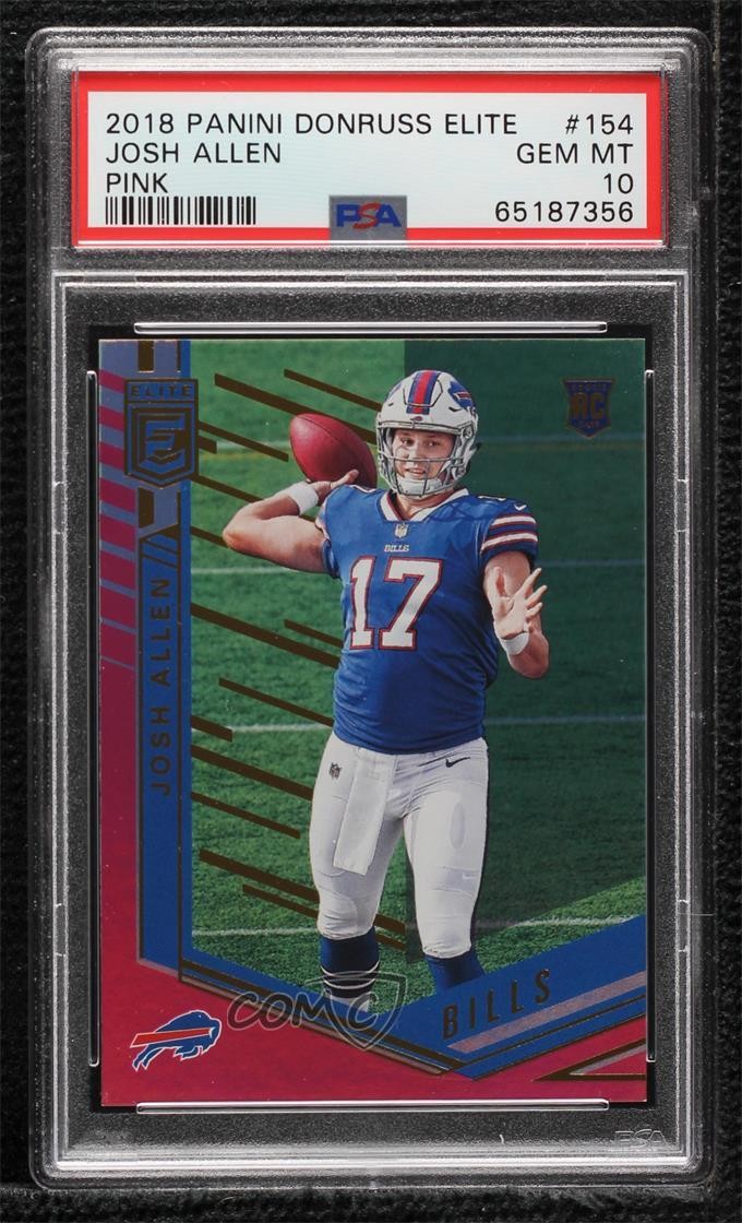 2018 Donruss Elite Rookies Pink Josh Allen #154 PSA 10 GEM MT Rookie RC 1q7