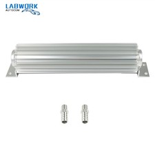 Universal 12 Finned Aluminum Double Pass Transmission Trans Cooler - Dual Line