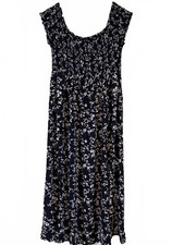 SHEIN CURVE Navy Blue Floral Plus Size Dress 2XL