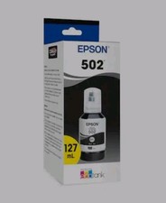 Epson 502 Black EcoTank Ink Bottle   127ml, Genuine OEM, Sealed, for Inkjet NEW