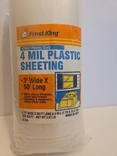 NEW 3 ft. W x 50 ft. L 4 Mil Clear Plastic Sheeting Roll NIB Frost KING