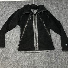 Kuhl Flight Fleece Jacket Womens Medium Black Full Zip Sherpa Pile Shacket