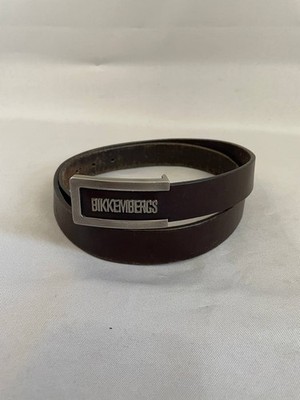Bikkembergs Mens Casual Logo Belt Brown Cow skin Classic - Buckle Adjustable
