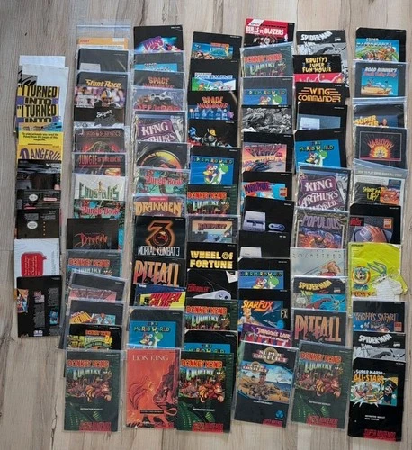 Lot of 70+ Vintage Super Nintendo Manuals SNES OEM Only + 12 Posters/Inserts